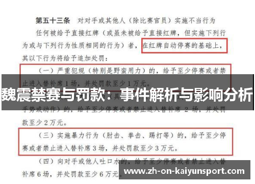 魏震禁赛与罚款：事件解析与影响分析